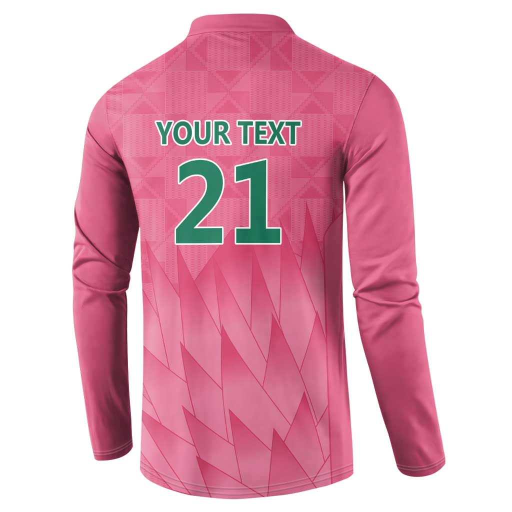 South Africa Cricket Custom Button Sweatshirt African King Proteas Pink