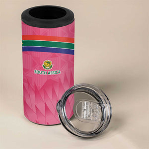 South Africa Cricket Custom 4 in 1 Can Cooler Tumbler African King Proteas Pink