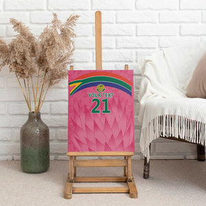 South Africa Cricket Custom Canvas Wall Art African King Proteas Pink