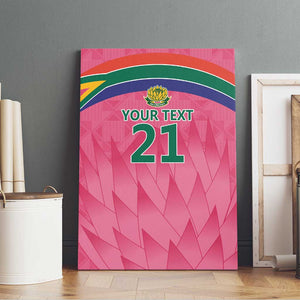 South Africa Cricket Custom Canvas Wall Art African King Proteas Pink