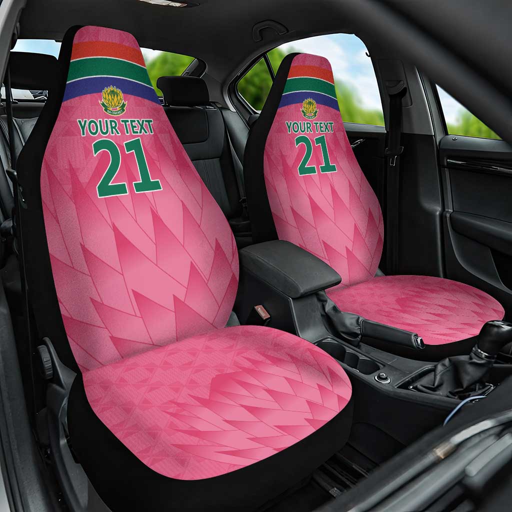 South Africa Cricket Custom Car Seat Cover African King Proteas Pink