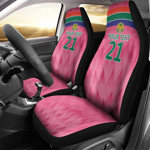 South Africa Cricket Custom Car Seat Cover African King Proteas Pink