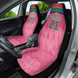 South Africa Cricket Custom Car Seat Cover African King Proteas Pink