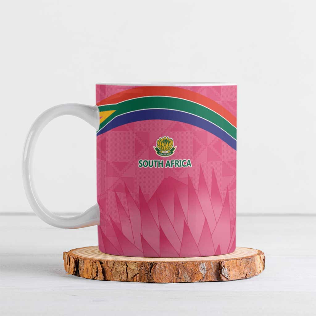 South Africa Cricket Custom Ceramic Mug African King Proteas Pink