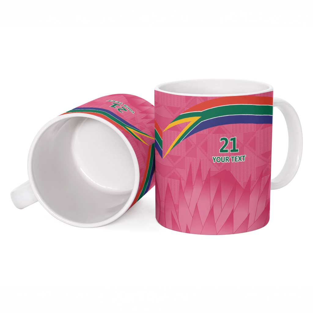 South Africa Cricket Custom Ceramic Mug African King Proteas Pink
