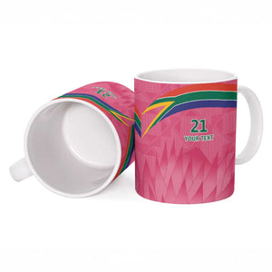 South Africa Cricket Custom Ceramic Mug African King Proteas Pink