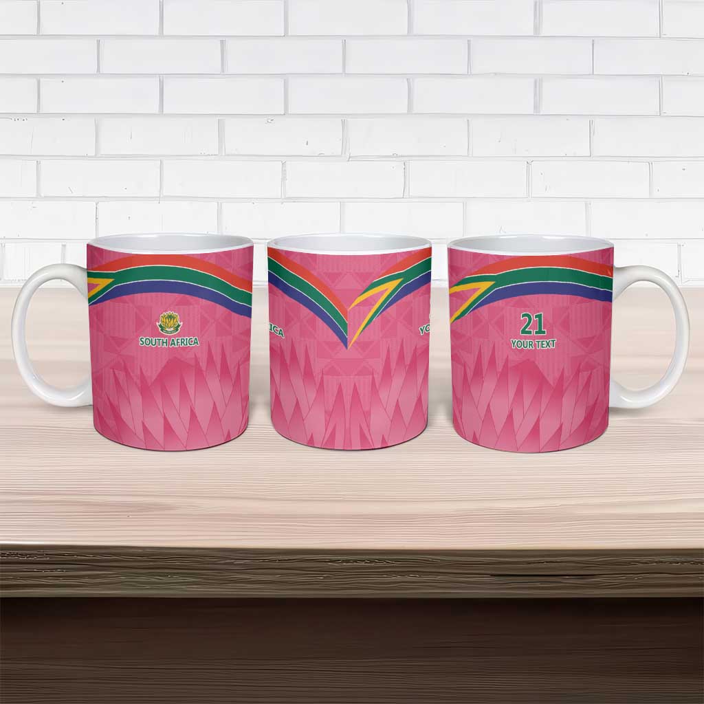 South Africa Cricket Custom Ceramic Mug African King Proteas Pink