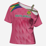 South Africa Cricket Custom Cross Shoulder Shirt African King Proteas Pink