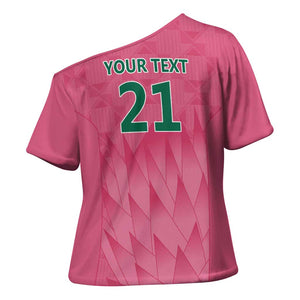 South Africa Cricket Custom Cross Shoulder Shirt African King Proteas Pink