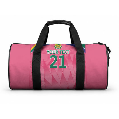 South Africa Cricket Custom Duffle Bag African King Proteas Pink