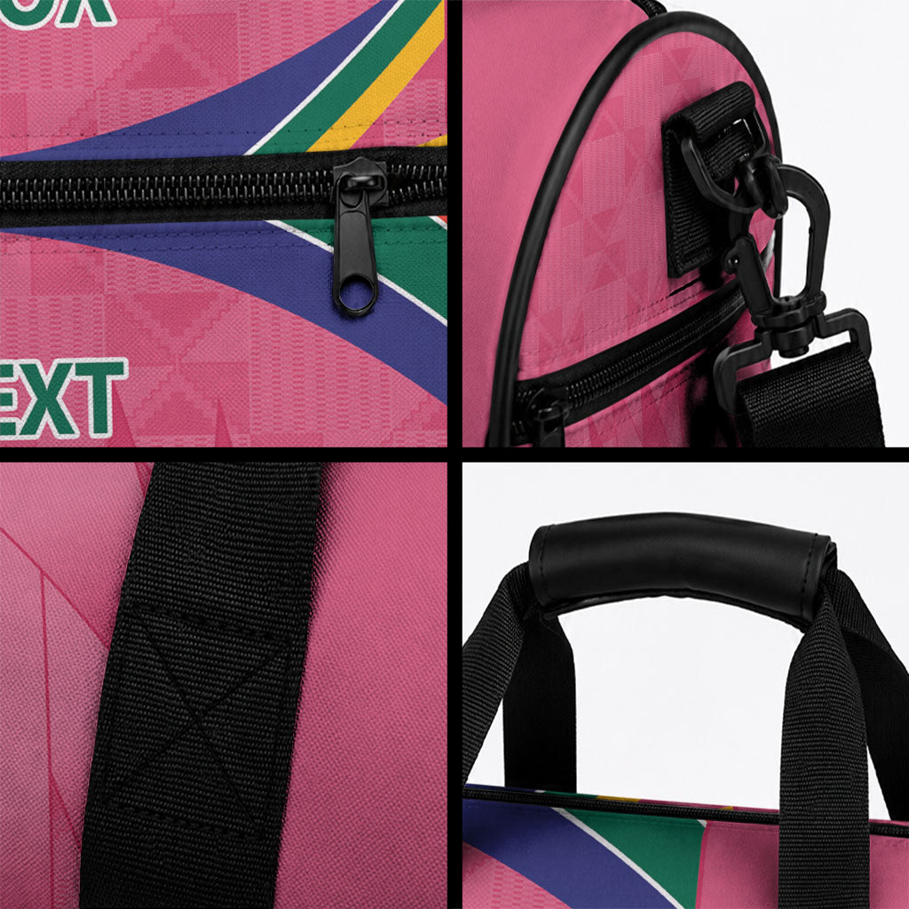 South Africa Cricket Custom Duffle Bag African King Proteas Pink