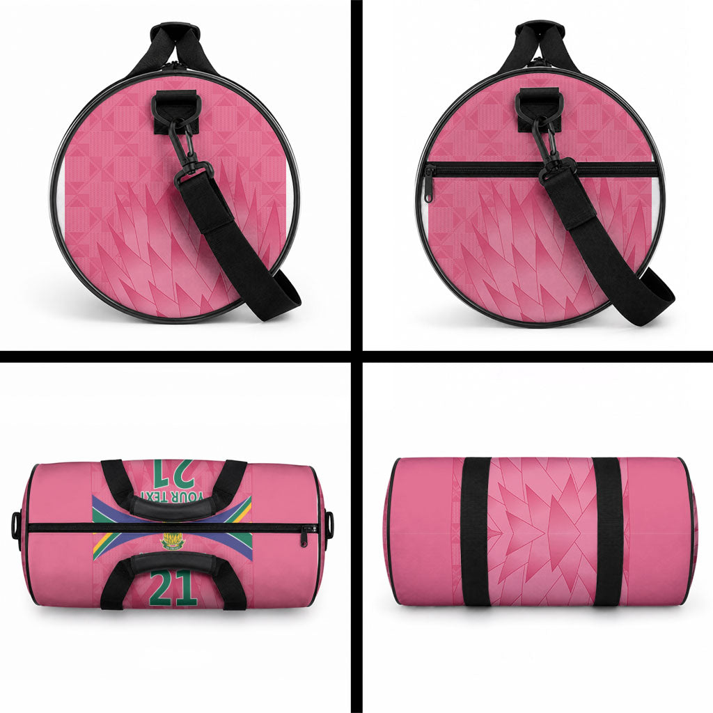 South Africa Cricket Custom Duffle Bag African King Proteas Pink