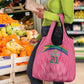 South Africa Cricket Custom Grocery Bag African King Proteas Pink