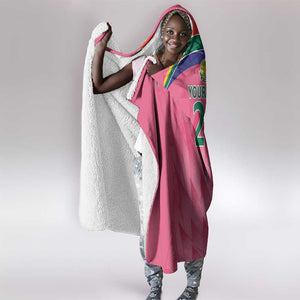 South Africa Cricket Custom Hooded Blanket African King Proteas Pink