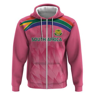 South Africa Cricket Custom Hoodie African King Proteas Pink