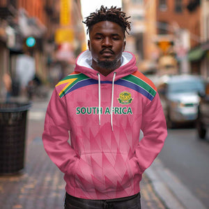 South Africa Cricket Custom Hoodie African King Proteas Pink