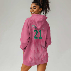 South Africa Cricket Custom Hoodie Dress African King Proteas Pink