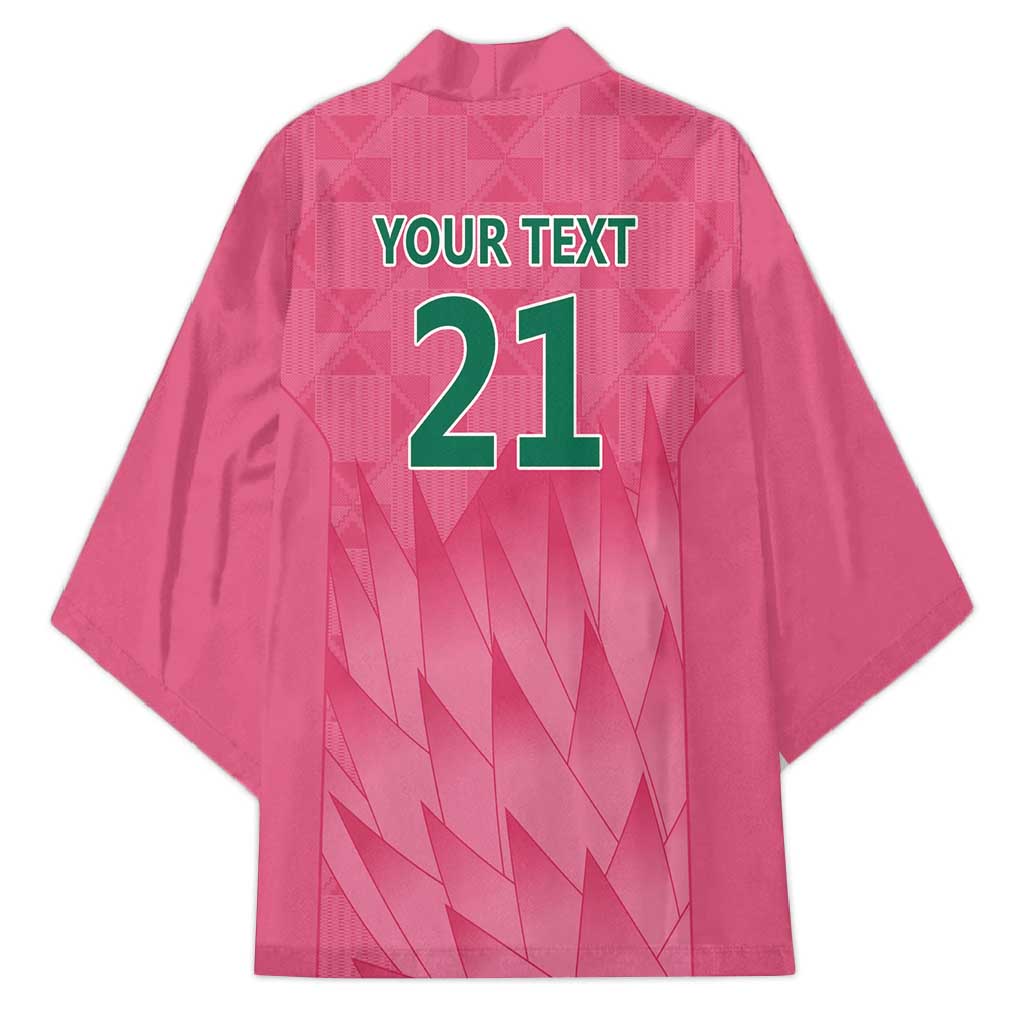 South Africa Cricket Custom Kimono African King Proteas Pink