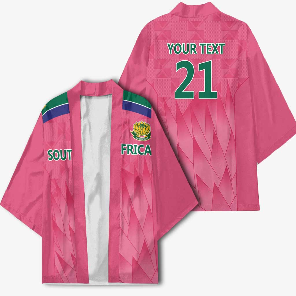 South Africa Cricket Custom Kimono African King Proteas Pink