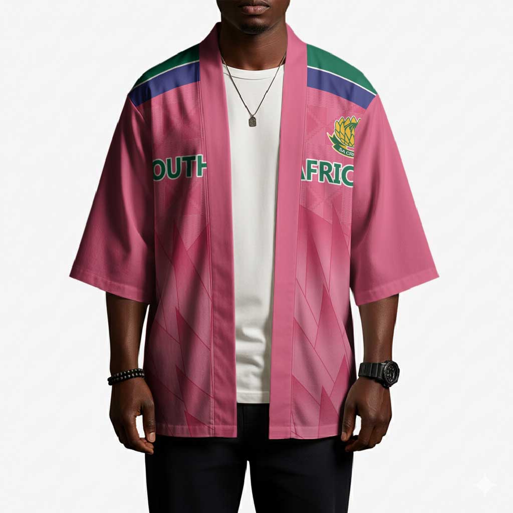 South Africa Cricket Custom Kimono African King Proteas Pink