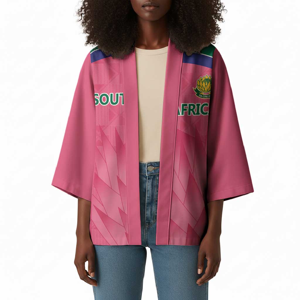 South Africa Cricket Custom Kimono African King Proteas Pink