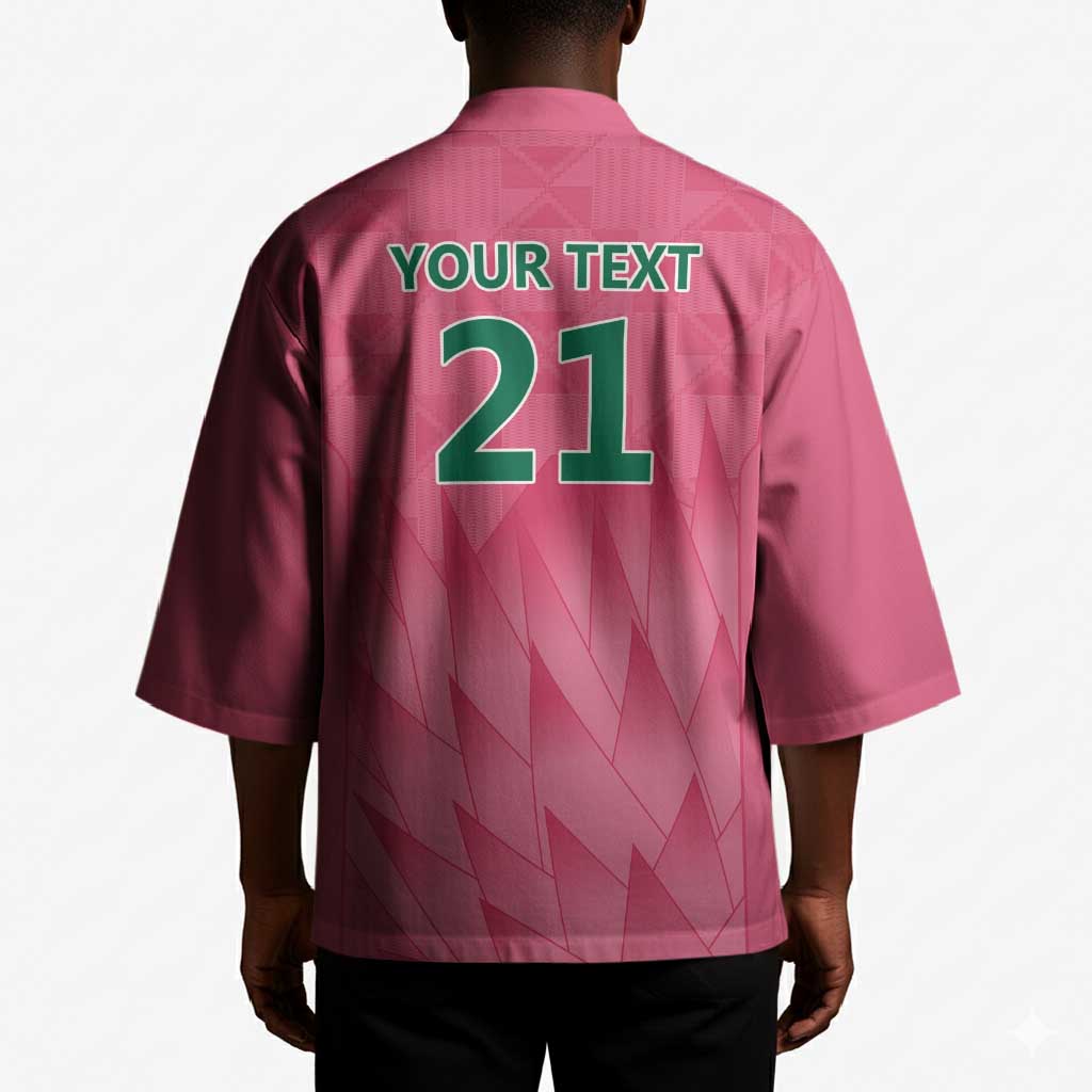 South Africa Cricket Custom Kimono African King Proteas Pink