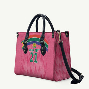 South Africa Cricket Custom Leather Bag African King Proteas Pink