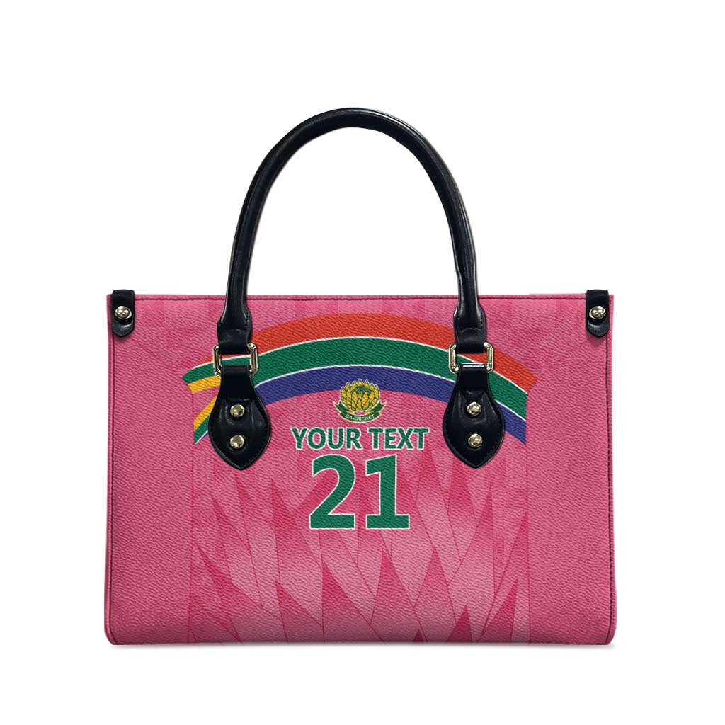 South Africa Cricket Custom Leather Bag African King Proteas Pink
