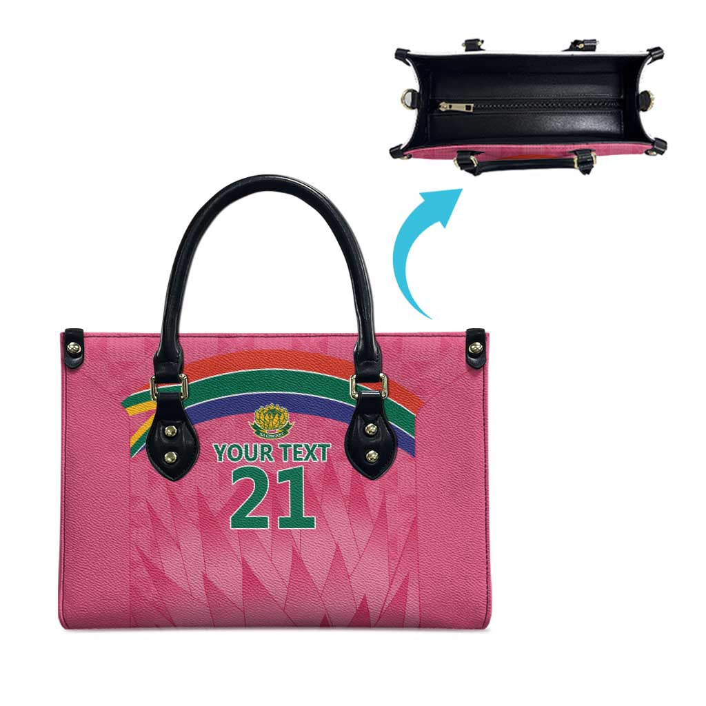 South Africa Cricket Custom Leather Bag African King Proteas Pink