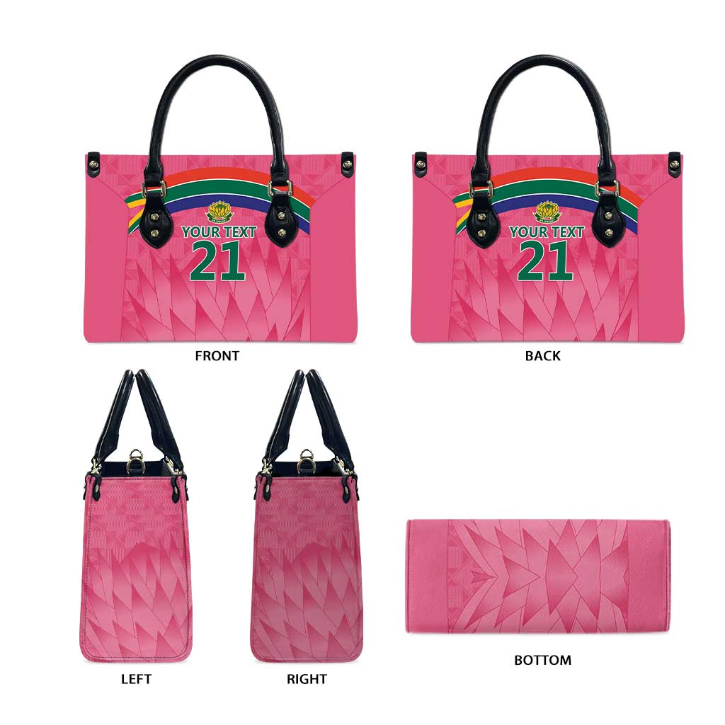 South Africa Cricket Custom Leather Bag African King Proteas Pink