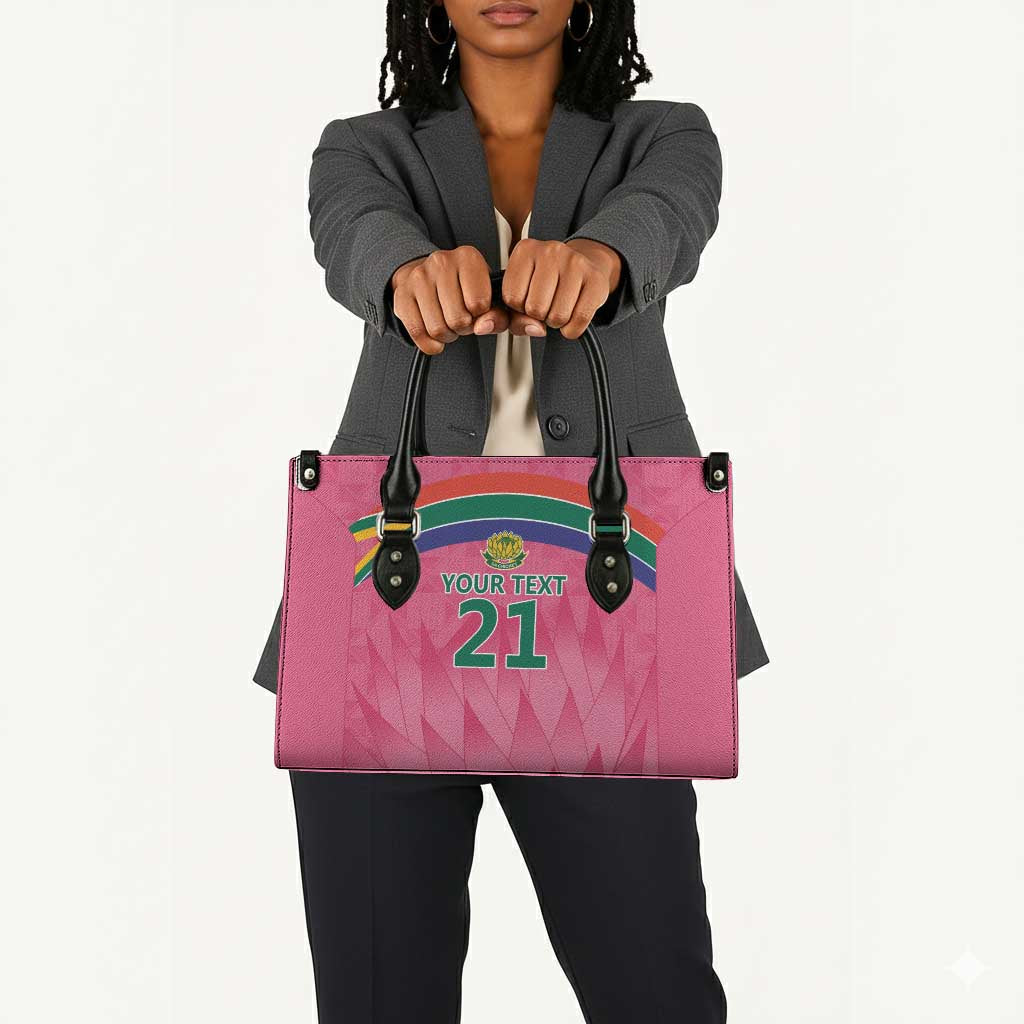 South Africa Cricket Custom Leather Bag African King Proteas Pink