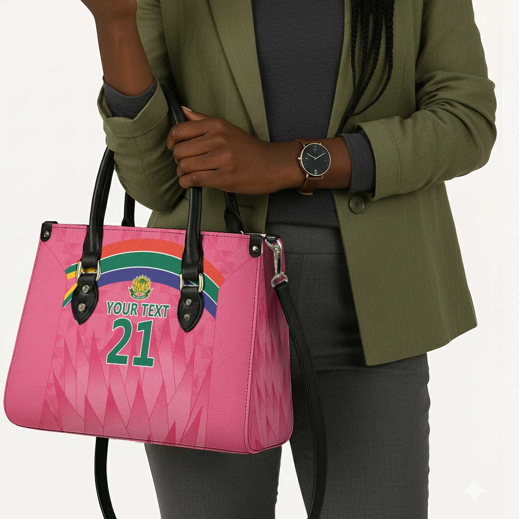 South Africa Cricket Custom Leather Bag African King Proteas Pink