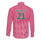 South Africa Cricket Custom Long Sleeve Button Shirt African King Proteas Pink