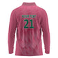 South Africa Cricket Custom Long Sleeve Polo Shirt African King Proteas Pink