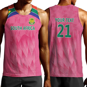 South Africa Cricket Custom Men Tank Top African King Proteas Pink