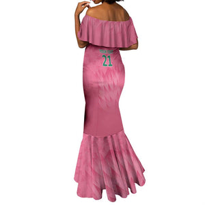 South Africa Cricket Custom Mermaid Dress African King Proteas Pink