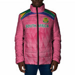 South Africa Cricket Custom Padded Jacket African King Proteas Pink
