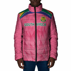 South Africa Cricket Custom Padded Jacket African King Proteas Pink