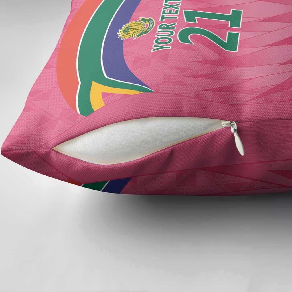 South Africa Cricket Custom Pillow Cover African King Proteas Pink