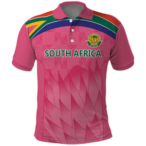 South Africa Cricket Custom Polo Shirt African King Proteas Pink