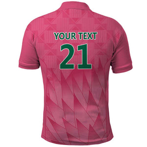 South Africa Cricket Custom Polo Shirt African King Proteas Pink