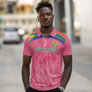 South Africa Cricket Custom Polo Shirt African King Proteas Pink