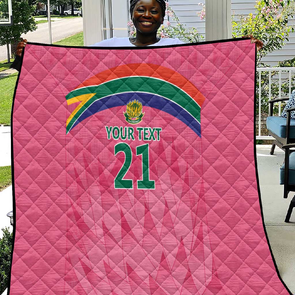 South Africa Cricket Custom Quilt African King Proteas Pink