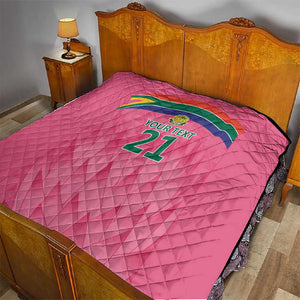 South Africa Cricket Custom Quilt African King Proteas Pink