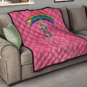 South Africa Cricket Custom Quilt African King Proteas Pink