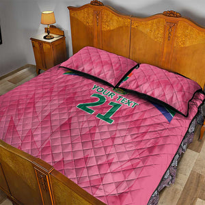 South Africa Cricket Custom Quilt Bed Set African King Proteas Pink