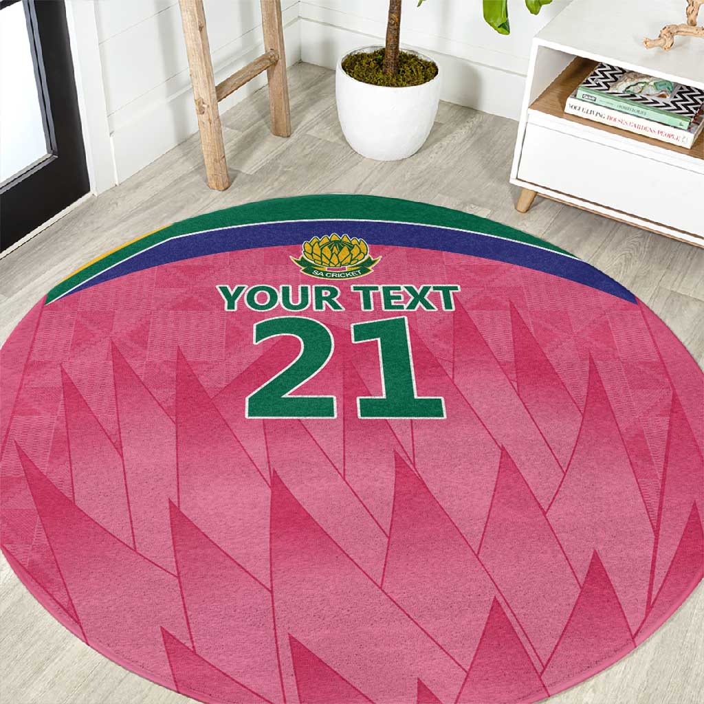 South Africa Cricket Custom Round Carpet African King Proteas Pink