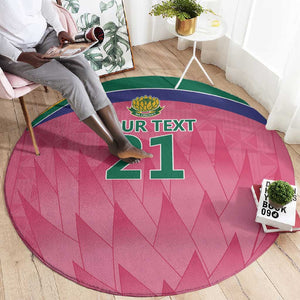 South Africa Cricket Custom Round Carpet African King Proteas Pink