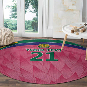 South Africa Cricket Custom Round Carpet African King Proteas Pink