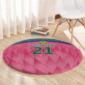 South Africa Cricket Custom Round Carpet African King Proteas Pink